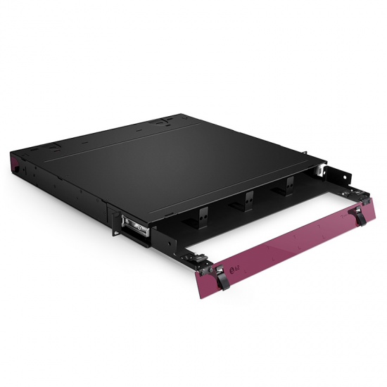FHD High Density 1U Rack Mount Enclosure Unloaded, Sliding Drawer, Holds up to 4 x FHD Cassettes or Panels, 144 Fibers (LC)