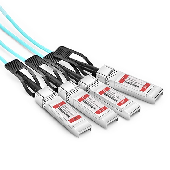 Cable de breakout óptico activo 100G QSFP28 a 4x25G SFP28 30m (98ft) para switches FS
