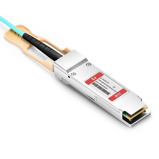 Cable de breakout óptico activo 100G QSFP28 a 4x25G SFP28 25m (82ft) - compatible con Juniper Networks JNP-100G-AOCBO-25M