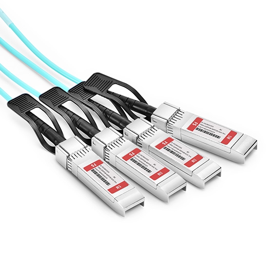 Cable de breakout óptico activo 100G QSFP28 a 4x25G SFP28 5m (16ft) - compatible con Arista Networks AOC-Q-4S-100G-5M