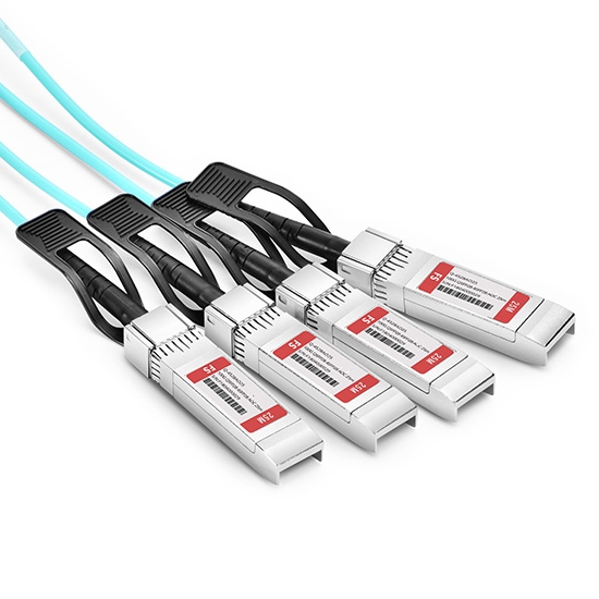 Cable de breakout óptico activo 100G QSFP28 a 4x25G SFP28 25m (82ft) - compatible con H3C QSFP28-4SFP28-AOC-25M