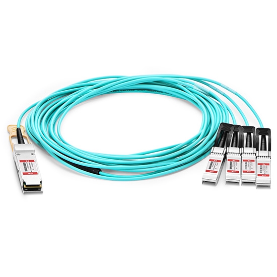 Cable de breakout óptico activo 100G QSFP28 a 4x25G SFP28 50m (164ft) - compatible con Extreme Networks