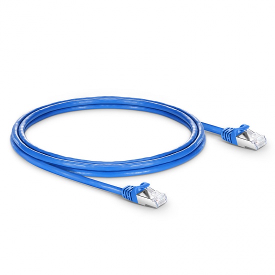 8ft (2.4m) Cat6a Snagless Shielded (SFTP) PVC CMX Ethernet Network Patch Cable, Blue
