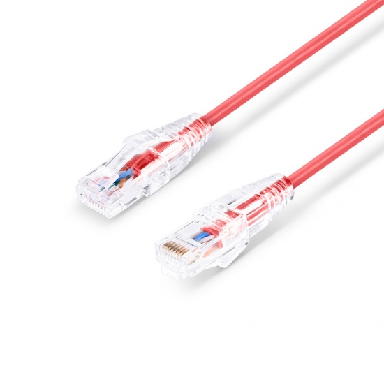 1.5ft (0.5m) Cat6 Snagless Unshielded (UTP) PVC CM Slim Ethernet Network Patch Cable, Red