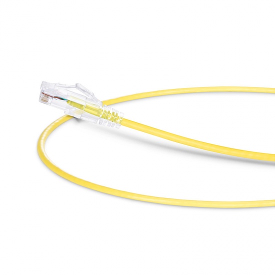2ft (0.6m) Cat6 Snagless Unshielded (UTP) PVC CM Slim Ethernet Network Patch Cable, Yellow