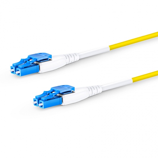 5m (16ft) LC UPC to LC UPC Flat Clip Uniboot Duplex OS2 Single Mode PVC (OFNR) 2.0mm BIF Fiber Optic Patch Cable