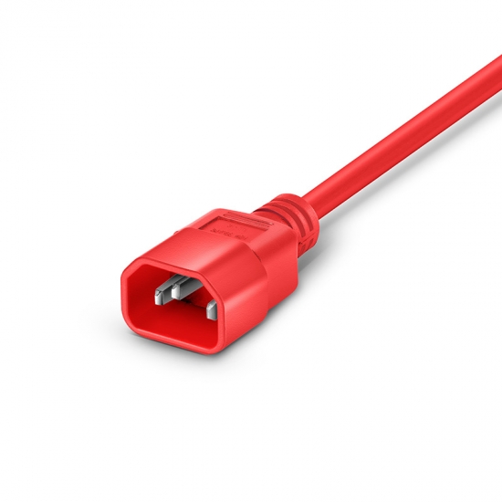 UL 18Awg IEC 320 C13 to IEC 320 C14 Power Cable 10 Ft SuperEcable RED Color Standard Computer Power Extension Cord 10A 