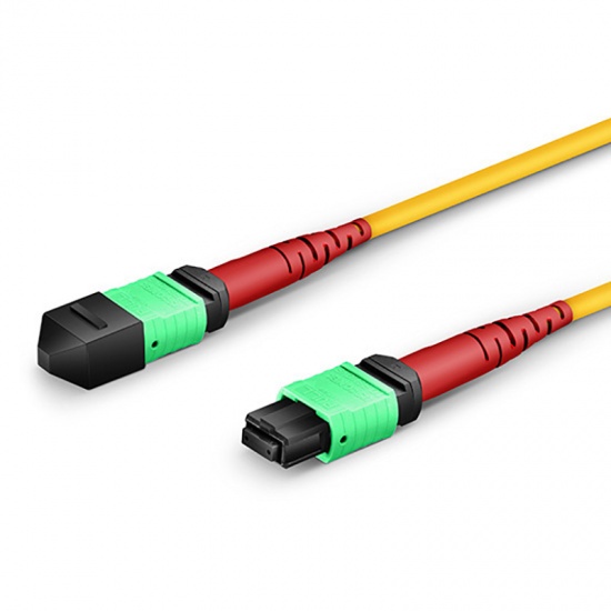 5m (16ft) MTP®- 24 (Female) to MTP®- 24 (Female) OS2 Single Mode Elite Trunk Cable, 24 Fibers, Type A, Plenum (OFNP), Yellow