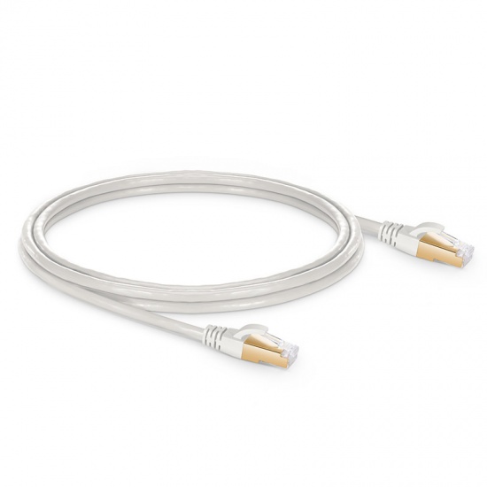 5ft (1.5m) Cat8 Snagless Shielded (SFTP) PVC CM Ethernet Network Patch Cable, Off-White