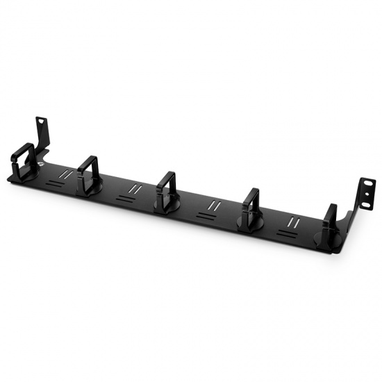Zero U Horizontal Cable Manager, Steel Frame with 5 Detachable PC Plastic D-rings, Single Sided, for 19" EIA