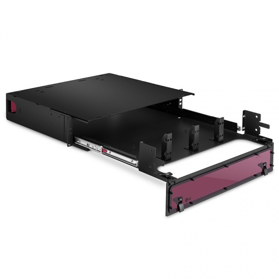 FHD High Density 2U Rack Mount Enclosure Unloaded, Sliding Drawer, Holds up to 8 x FHD Cassettes or Panels, 288 Fibers (LC)