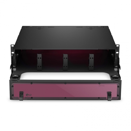 FHD High Density 2U Rack Mount Enclosure Unloaded, Sliding Drawer, Holds up to 8 x FHD Cassettes or Panels, 288 Fibers (LC)