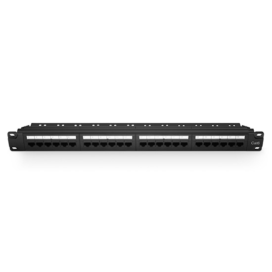 Cat6 110 Punch Down Unshielded Patch Panel with Back Bar, 1U 24-Port