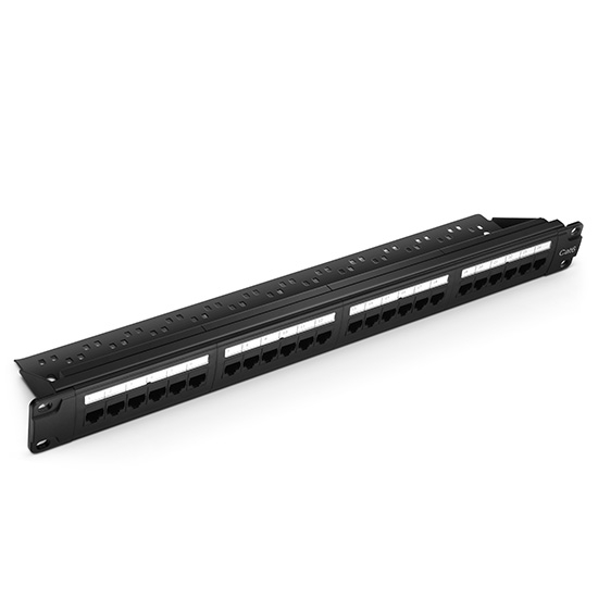 Cat6 110 Punch Down Unshielded Patch Panel with Back Bar, 1U 24-Port