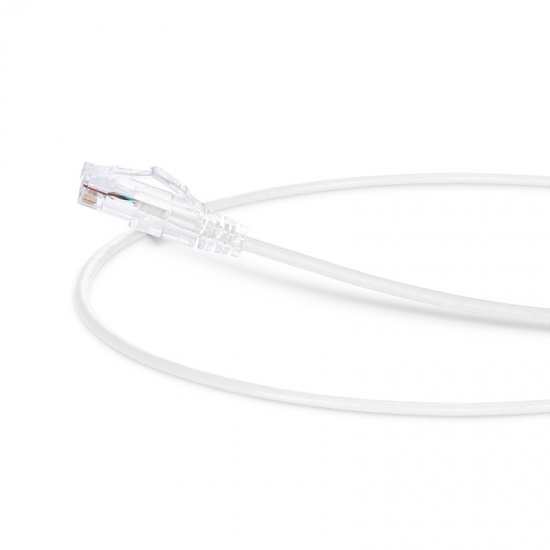 1ft (0.3m) Cat6 Snagless Unshielded (UTP) PVC CM Slim Ethernet Network Patch Cable, White