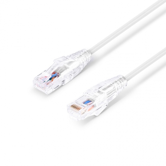 1.5ft (0.5m) Cat6 Snagless Unshielded (UTP) PVC CM Slim Ethernet Network Patch Cable, White