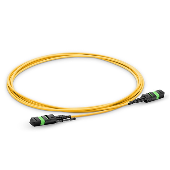 Customized Length MTP® Female 12 Fibers Type A LSZH OS2 9/125 Single Mode Elite HD Trunk Cable, Yellow
