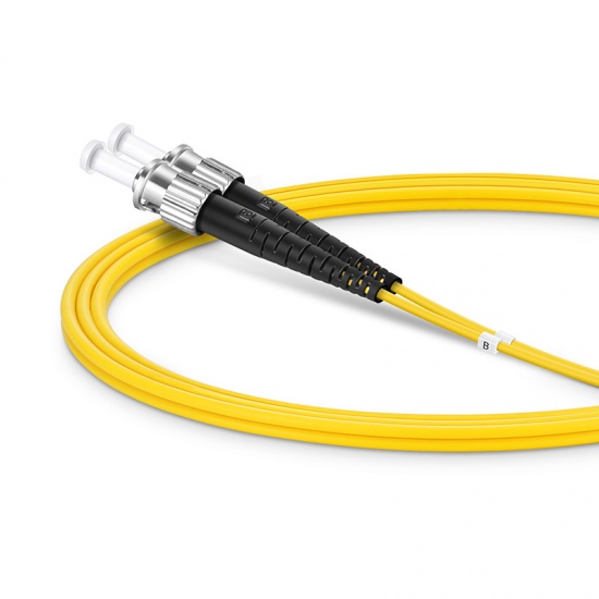 Customized Length LC UPC to ST UPC Duplex OS2 Single Mode PVC (OFNR) 2.0mm Fiber Optic Patch Cable