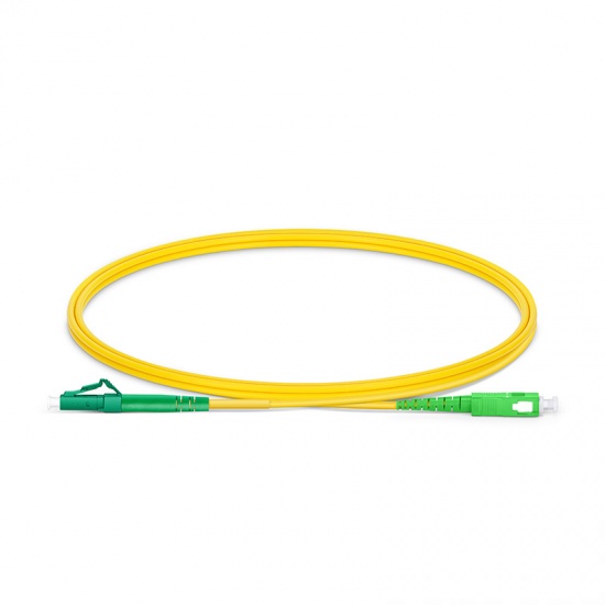 Customized Length LC APC to SC APC Simplex OS2 Single Mode PVC (OFNR) 2.0mm Fiber Optic Patch Cable