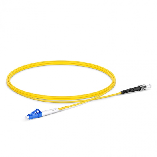 Customized Length LC UPC to ST UPC Simplex OS2 Single Mode PVC (OFNR) 2.0mm Fiber Optic Patch Cable