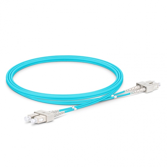 Customized Length SC UPC to SC UPC Duplex OM4 Multimode OFNP 2.0mm Fiber Optic Patch Cable