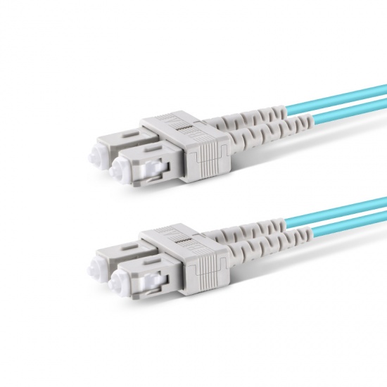 Customized Length SC UPC to SC UPC Duplex OM4 Multimode OFNP 2.0mm Fiber Optic Patch Cable