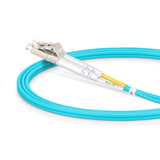 Cable/latiguillo/jumper de fibra óptica personalizado OM4 50/125 multimodo LC UPC a LC UPC dúplex PVC (OFNR) 2.0mm