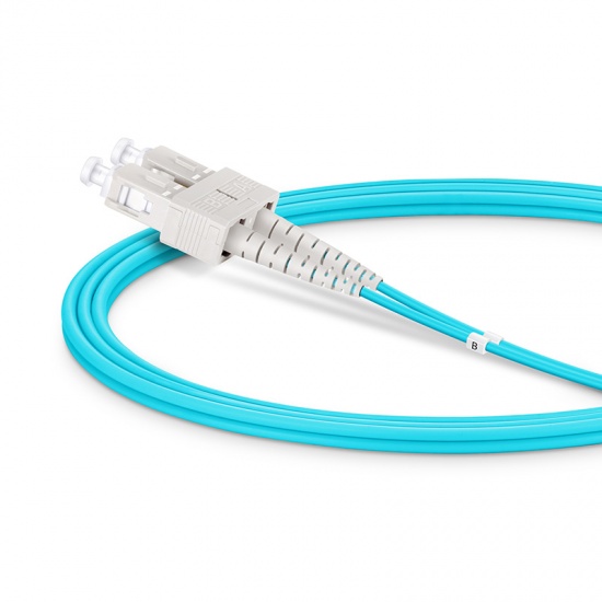 Customized Length SC UPC to SC UPC Duplex OM3 Multimode PVC (OFNR) 2.0mm Fiber Optic Patch Cable