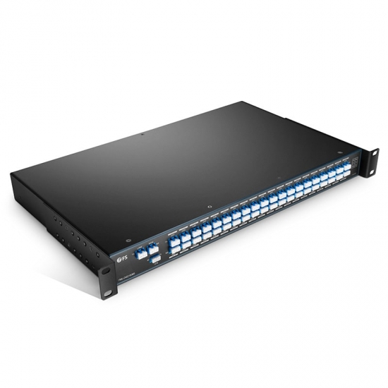 40 Channels 100GHz C21-C60, with 1310nm Port and Monitor Port, LC/UPC, Dual Fiber DWDM Mux Demux, 1U Rack Mount
