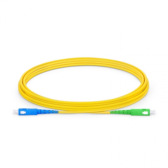 3m (10ft) SC UPC to SC APC Simplex OS2 Single Mode PVC (OFNR) 2.0mm Fiber Optic Patch Cable