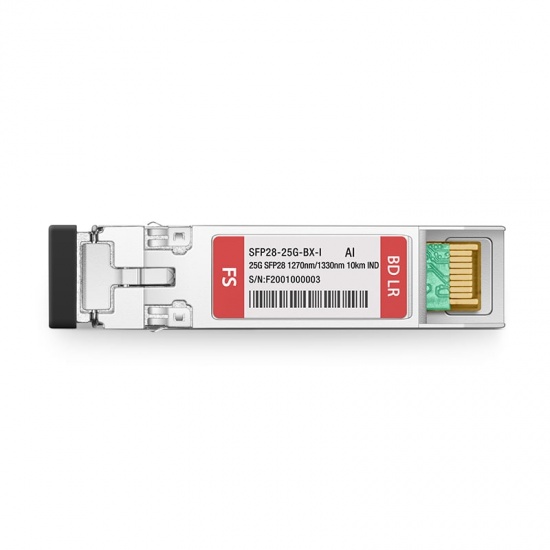 Arista Networks SFP-25G-BD-I Compatible 25GBASE SFP28 1270nm-TX/1330nm-RX 10km Industrial DOM Simplex LC SMF Optical Transceiver Module