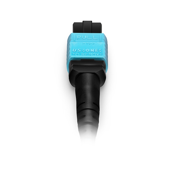Customized 8-144 Fibers MTP®-12 OM3 Multimode Elite Breakout Cable, Aqua