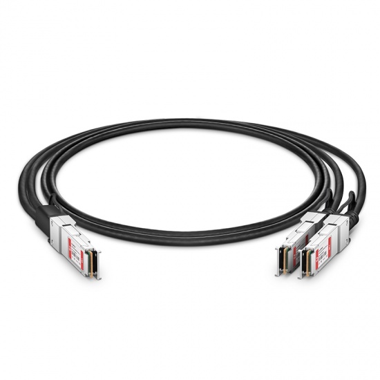 FS kompatibles 100G QSFP28 auf 2x50G QSFP28 passives Kupfer Breakout Direkt Attach Kabel (DAC), 1m(3ft)