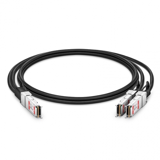 3m(10ft) Arista  CAB-Q-2Q-100G-3M Compatible 100G QSFP28 to 2x50G QSFP28 Passive Direct Attach Copper Breakout Cable