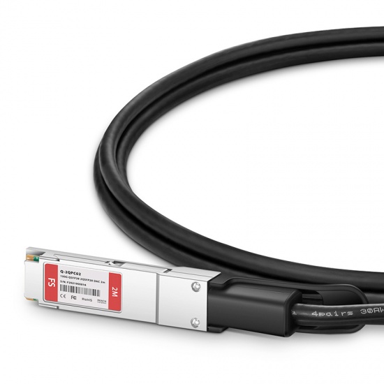 2m(7ft) FS Compatible 100G QSFP28 to 2x50G QSFP28 Passive Direct Attach Copper Breakout Cable