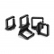 Anillos plásticos en forma de D de tamaño pequeño para organizador horizontal de cables, 6 piezas/Paquete