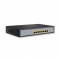S1900-8TP, 8-Port Gigabit Ethernet L2 Unmanaged PoE+ Switch, 8 x PoE+ Ports @140W, Metal, Desktop/RackMount