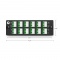 Panneau d'Adaptateur à Fibre Optique FHD, 24 Fibres OS2 Monomode et 12 Ports Adaptateurs LC APC Duplex (Vert), Manchon en Céramique