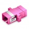 SC/UPC to SC/UPC Simplex OM4 Multimode Plastic Fiber Optic Adapter/Coupler with Flange, Violet