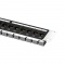 Cat6 Feed-Through Unshielded Patch Panel with Back Bar, 1U 24-Port, Compatible with Cat5e, Cat6, Cat6a, Loaded with Keystones