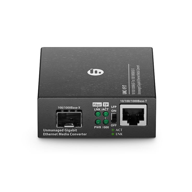 Unmanaged 1x 10/100/1000Base-T to 1x 100/1000Base-X SFP Slot Gigabit Ethernet Media Converter, American Plug Standard