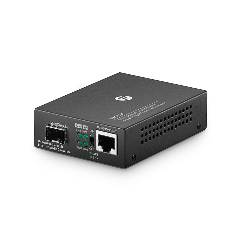 Unmanaged Gigabit Ethernet Medienkonverter, 1x 10/100/1000Base-T auf 1x 100/1000Base-X SFP Steckplatz, Eurostecker