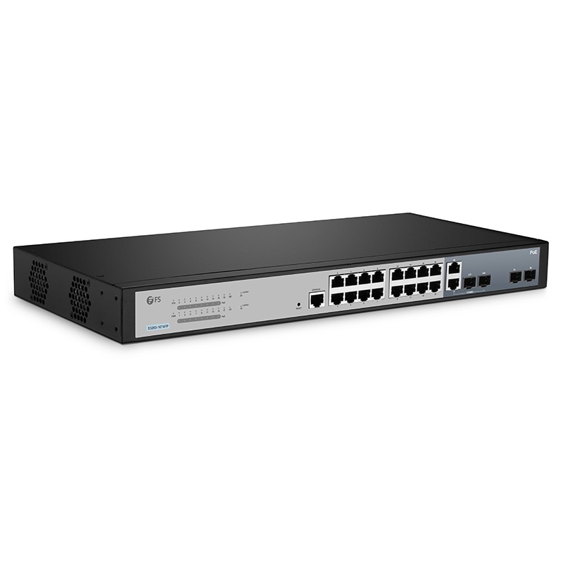 S3260-16T4FP, 16-Port Gigabit Ethernet L2+ PoE+ Switch, 16 x PoE+ Ports @250W, with 2 x 1Gb SFP Uplinks and 2 x Combo SFP Ports, Support IEEE 802.3af/at