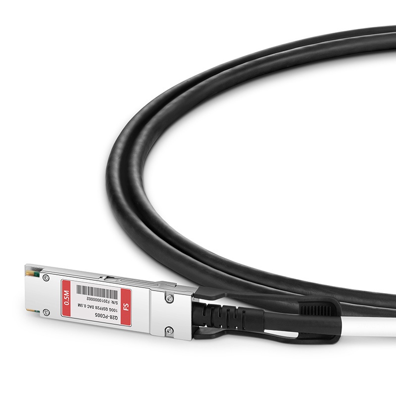 100G QSFP28 passives Twinax Kupfer Direkt Attach Kabel (DAC) für FS Switches, 0.5m (2ft)