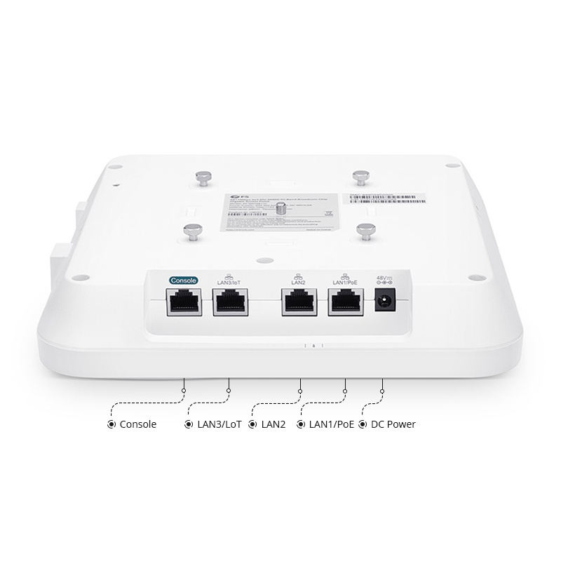 AP-W6T6817C, Wi-Fi 6 802.11ax 6817 Mbps Wireless Access Point, Seamless Roaming & 4x4 MU-MIMO Tri-Band, Manageable via FS Controller or Standalone (PoE Injector Included)