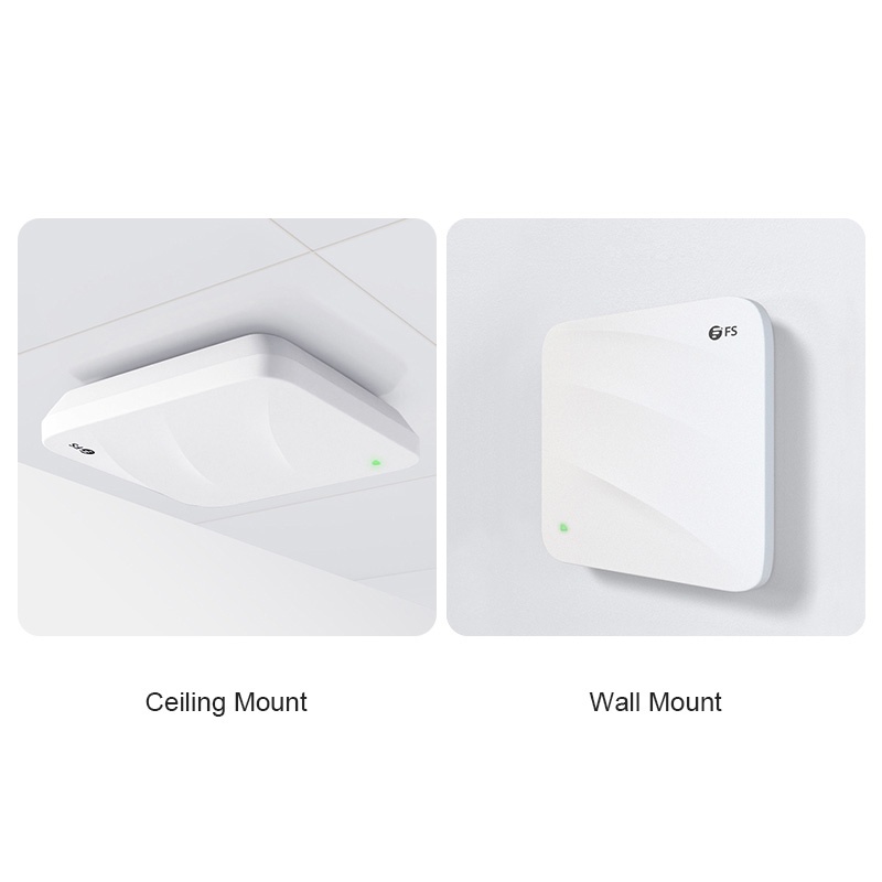 AP-W6T6817C, Wi-Fi 6 802.11ax 6817 Mbps Wireless Access Point, Seamless Roaming & 4x4 MU-MIMO Tri-Band, Manageable via FS Controller or Standalone (PoE Injector Included)