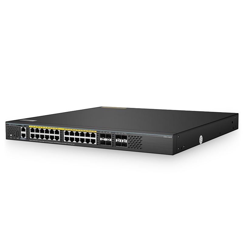 S5860-24XB-U, 24-Port Ethernet L3 Fully Managed Pro PoE++ Switch, 24 x 10GBASE-T/Multi-Gigabit, 4 x 10Gb SFP+, with 4 x 25Gb SFP28, Support Stacking, Broadcom Chip