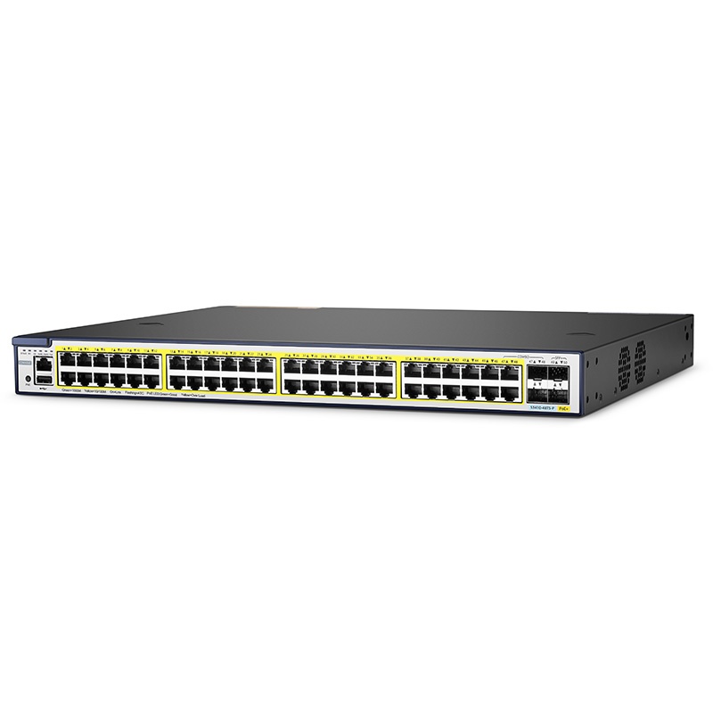 S3410-48TS-P, switch Gigabit Ethernet capa 2+ PoE+ de 48 puertos @740 W, con 2 enlaces ascendentes SFP+ de 10Gb y 2 puertos SFP combinados, chip Broadcom