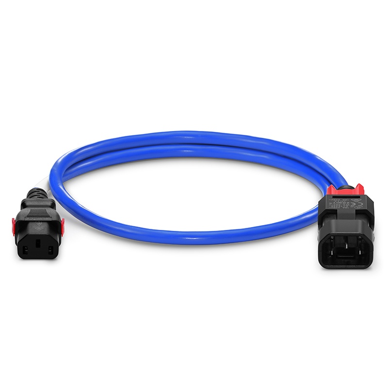 6.6ft (2m) Z-Lock Dual Locking IEC320 C14 to IEC320 C13 17AWG 250V/10A Power Extension Cord, Blue