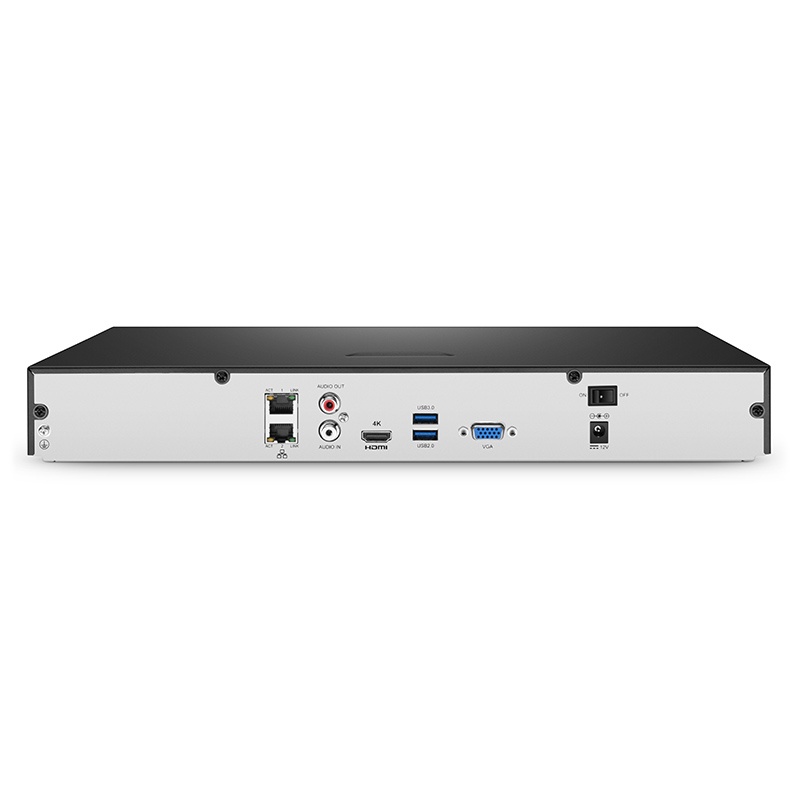 NVR202-9C, 9-Channel Network Video Recorder, Record 9CH 4K@30fps, Live View/Playback 2CH 4K@30fps, Supports up to 2x6TB Hard Drive (Not Included)